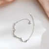 Crystal Leaf Bracelet for Women Sterling Silver Danity Charm Link