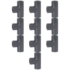 Lesso America 801 Series - Schedule 80 PVC Fittings (Black) - Reducing Tee Connector - 2 x 2 x 3/4" (SOC x SOC x SOC) 10 PCS/Plumbing, Irrigation, Pool, Spa/More Durable, UV Resistant (801-248)