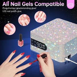 CHRISTINE SHELLY UV Nail Lamp for Gel Polish, 96W UV Light for Gel Nails with 4 Timer Setting, Touch Control & Auto Sensor, Fast Curing Manicure Professional Nail Dryer Salon & Home Nail Tools