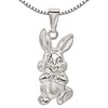 CLEVER SCHMUCK Set Silver Rabbit Pendant 19 mm on Both