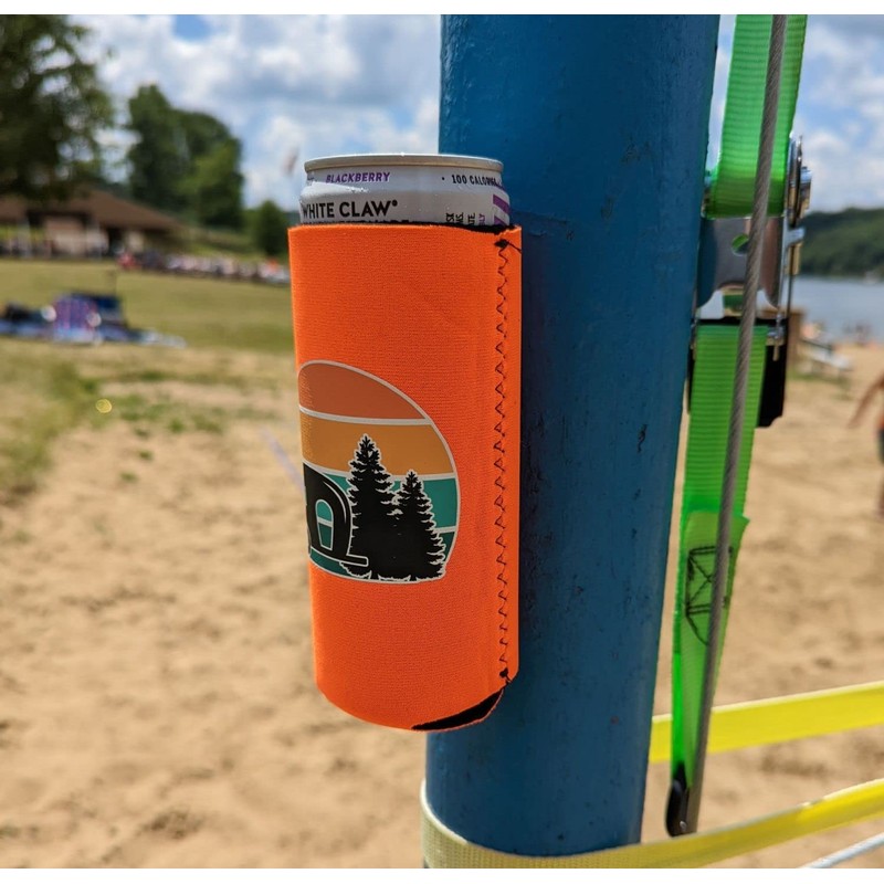 Magnetic Neoprene Collapsible Slim Can Coolie (Black, 2)