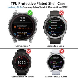 Suoman 4-Pack for Garmin Fenix 7X 51mm Case, [Scratch Resistant] 9H Tempered Glass Screen Protector+ All-Round Tup Protective Cover Bumper -Clear