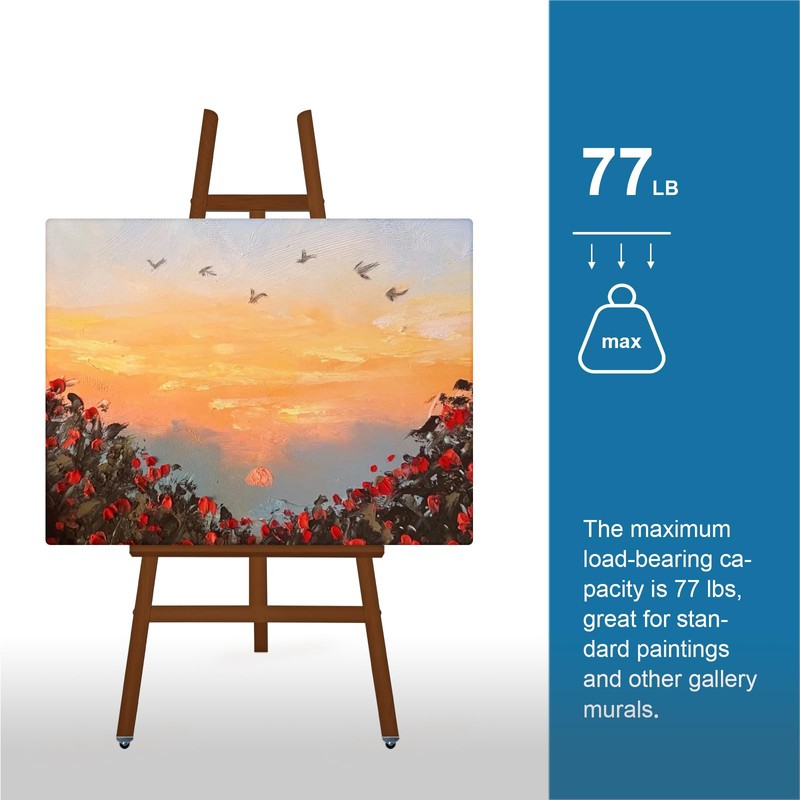 Somime A - Frame Wooden Display Easel with Wheels -