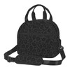 MOLAIGIN Black Grey Cool Leopard Insulated Lunch With Adjustable Shoulder