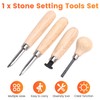 Snblzhef 4 Stone Setting Tools Set - Bezel Roller &