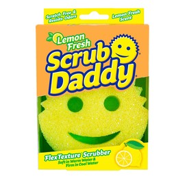 Scrub Daddy Lemon Fibra - Esponja de limpieza - Tecnología FLEX TEXTURE - 1 unidad