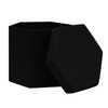 PINPLUS Linen Hexagon Storage Ottoman, Foldable Fabric Footstool with Lid,