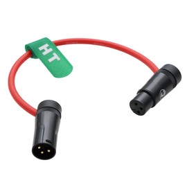 HangTon Audio Cable for Recording Device Mixer Microphone Speaker Sound Devices Mixpre 10 II Zoom F8n Zaxcom Sony Canon Camera XLR 3 Pin Male to Female Low Profile Right Angle Red 30 cm