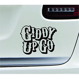 Giddy up go Symbol 5.4x4.2 Black Country Southern Cute Western United States Color Sticker State Decal Vinyl - Made and Shipped in USA