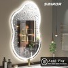 SMIROR Irregular Led Bathroom Mirror 20x 32 inch, Cloud Lighted