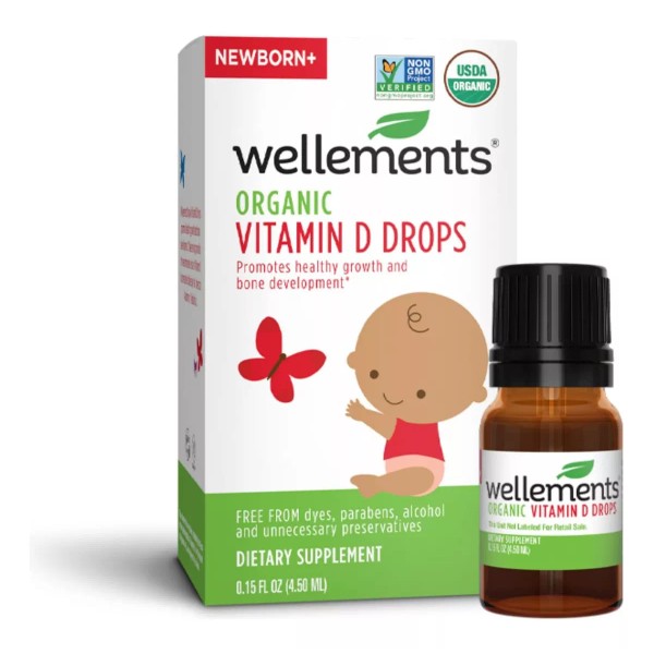 Wellements Gotas De Vitamina D3  Orgánicas Certificadas Para Bebés