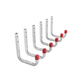 Gedotec Wall Hooks Workshop Mounting Hooks Garage All-Purpose Hooks Device Holder 115 x 140 mm Galvanised Steel Load Capacity 30 kg Universal Hooks for Wall Mounting Pack of 6