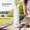 Mininoo 24 oz Insulated Ceramic-Lined Water Bottle with Straw, White