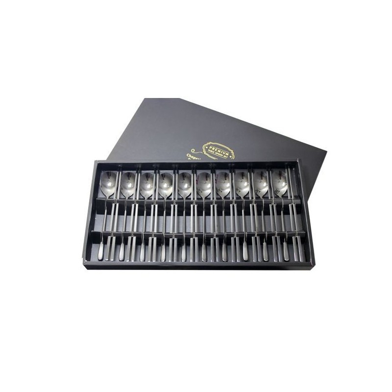(Home Art) Stainless Titanium Cutlery Set for 10 (Black) /