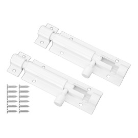 bociloy 2Pcs 3 Inch White Aluminum Alloy Slide Bolt Latch, Heavy Duty Security Interior Exterior Door Window Latch Sliding Lock Barrel Slide Bolt Gate Lock Hasp