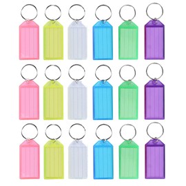 Assorted Colours Large Key Fobs ID Label Identify Keychain Key Ring Plastic Name Luggage Keys Home Shop Key Tag Click Tags (50 Pieces)