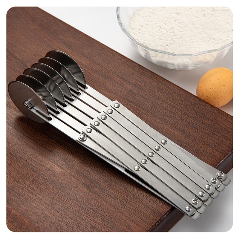 Xiciki Pizza Cutter Stainless Steel Dough Cutter 5 Wheels Wavy