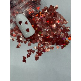 Valentine's Holographic Red Heart Nail Glitter | 1 TSP | Nail Art & Acrylic