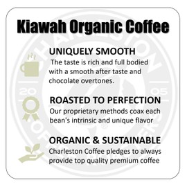 Charleston Coffee Roasters | Specialty Organic Ground Coffee | Hand Picked, Premium Slow Roast (Kiawah, Dark Roast) 28oz