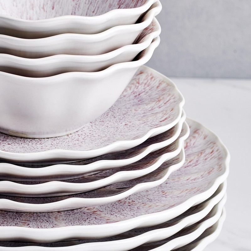 Mikasa Isla Hand Crafted 12 Piece Plates Bowls Dinnerware Set,