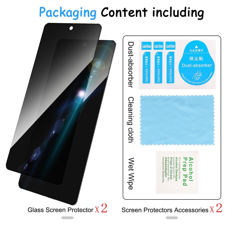 BSUWIN 2 Pack Privacy Screen Protector for Moto G Stylus