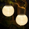 Yomaido Lanterns Solar Outdoor Weatherproof, Pack of 2 20 cm