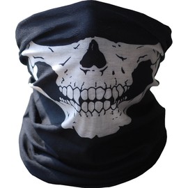 Black Seamless Skull Face Tube Mask BUFF