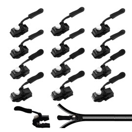 Zip Repair Set, 12 Pieces Fix Zip Puller, Zip Repair Kit, Replacement Zipper for Zip Repair Kit
