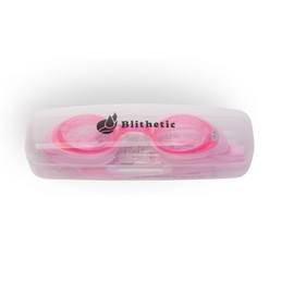 Blithetic Junior Anti Fog Swim Goggles, Shortsighted Myopia Swimming Goggles for Nearsighted Vision Multi Colors Child-Pink Myopia 450