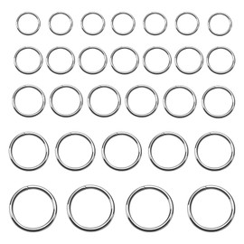 TOAOB 130pcs Jump Rings Open Jump Ring 304 Stainless Steel Jewellery Connector Joining Chain Links Silver 12 mm 14 mm 16 mm 18 mm 20 mm for Necklace Bracelet Jewellery Making