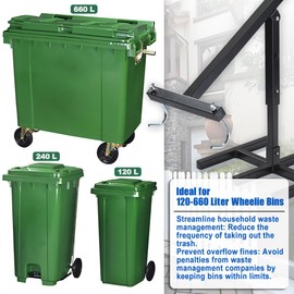 Touchless Manual Trash Compactor, Manual Trash Compactor, Trash Can Compactor with Adjutable Handle,Compacting Trash Can, Trash Bin Compactor
