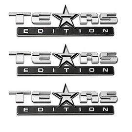 3 Count Silver+Black 3D Texas Edition Emblem Compatible with Chevy Silverado Sierra Car Truck Auto Universal Decal