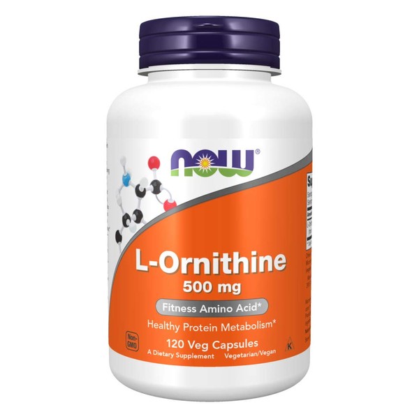 NOW Supplements, L-Ornithine (L-Ornithine Hydrochloride) 500 mg, Amino Acid, 120 Veg Capsules