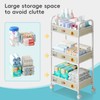 REKITA Baby Diaper Cart, 3-Tier Rolling Diaper Caddy for Newborn