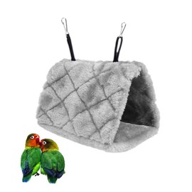 Bello Luna Gray Parrot Nest Pet Bird Nest Winter Warm Hammock Hanging Cave Cage Plush Happy Hut Tent Bed(S)