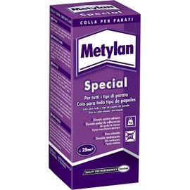Metylan Special, Adesivo in Polvere per Carta da Parati, Rapida Preparazione, Resistente, Riposizionabile, Colla da parati facile da applicare, Per Parati pesanti, Resa 25 Mq con una Confezione, 200g