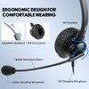 MKJ Wired Headphone with Microphone Noise Canceling, Corded RJ9 Telephone