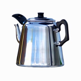 Traditional Cafe Style Polished Aluminium Catering Teapot -8 Pint 4.5ltr UK Made
