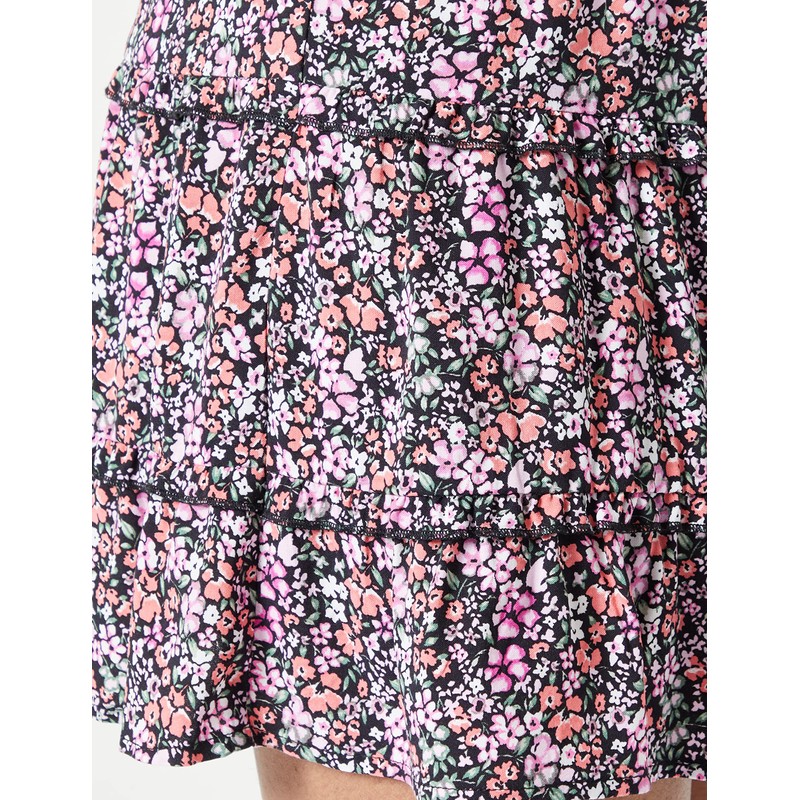 VERO MODA Women's Skirt, Georgia Peach/Aop:cille