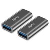 QianLink USB 3.0 Adapter,[2-Pack] Aluminum Type A Female to Female -Connector Converter Adapter,USB 3.0 Coupler Female to Female Adapter (Grey)