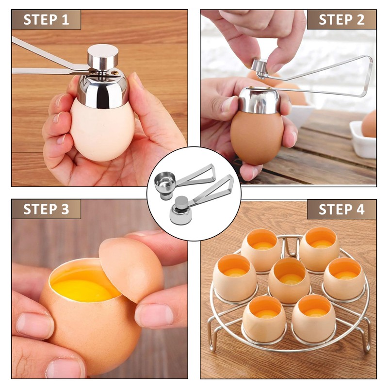 KOLIBROX Stainless Steel Egg Toppers Cutter Egg Opener Tolls,Effortless Soft