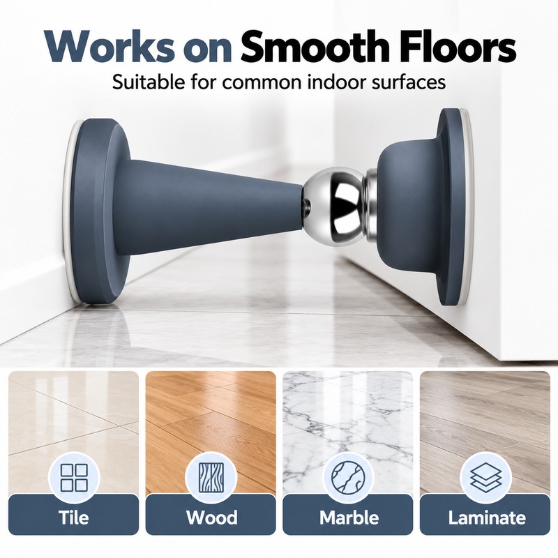 No-Drill Magnetic Door Stopper for Home Doors – Silicone Anti-Collision