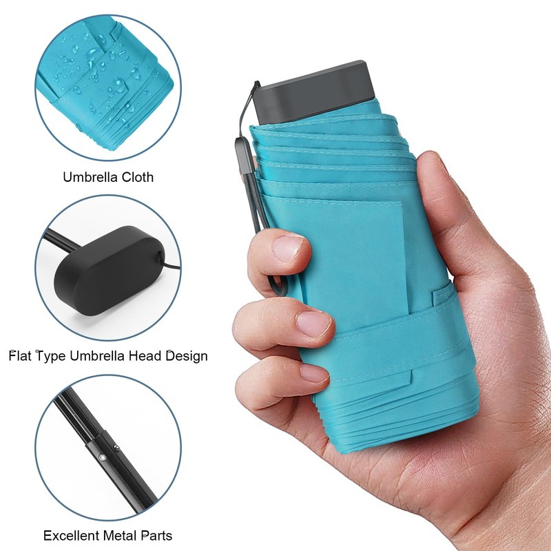 LEAGERA Compact Travel Umbrella with Case - Mini Umbrella for