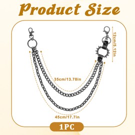 Styquenzer Punk Chains for Pants Men Wallet Chains Double Layer Wallet Chain Jean Pants Pocket Key Belt Loop Chain for Men Women Unisex Belt Jean Pant Accessories for Unisex Dance and Daily Wear