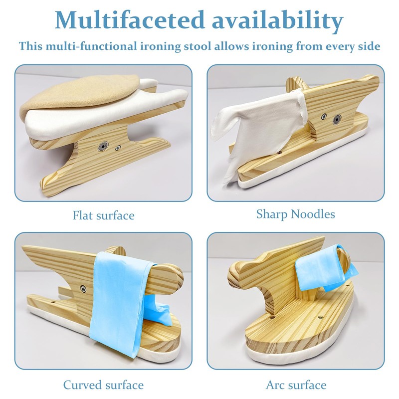 DE-LIANG Tailors Ironing Board with Pine Wood Base, Cotton Cover