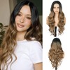 Wigs for Women Black to brown Wig Long Wavy Synthetic
