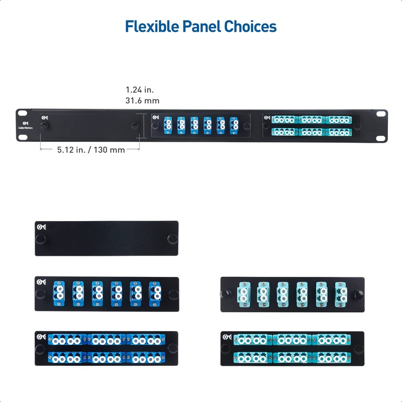 Cable Matters Rackmount 1U 19” Blank Fiber Patch Panel with