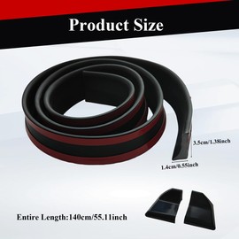 PACLVIO 4.92ft/1.5m Car Trunk Spoiler Roof Lip Kit, Carbon Fiber Spoiler Rear Spoiler Wing for Car Decorations, 3D Rear Trunk Lip, Punch-Free Installation for Most of Popular Cars (Matte Black)