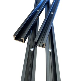 1 m Aluminium C-Profile M8 Aluminium C Profile Black Edition Drilled Including Screws for Fixing T Slot Rail (Length 1 m + 5 x Screws)