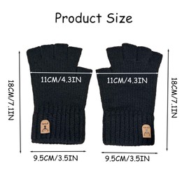 Alytimes Fingerless Gloves for Men and Womens, Winter Knitted Warm Gloves, Cycling Gloves, Driving Gloves for Men, Fingerless Work Gloves for Men and Women.